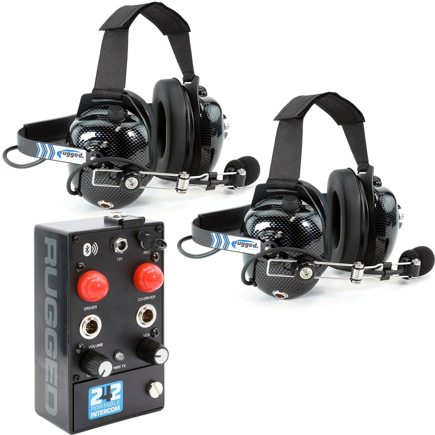 242 Portable Intercom Kit – 2-Person Bluetooth Intercom System - Headsets