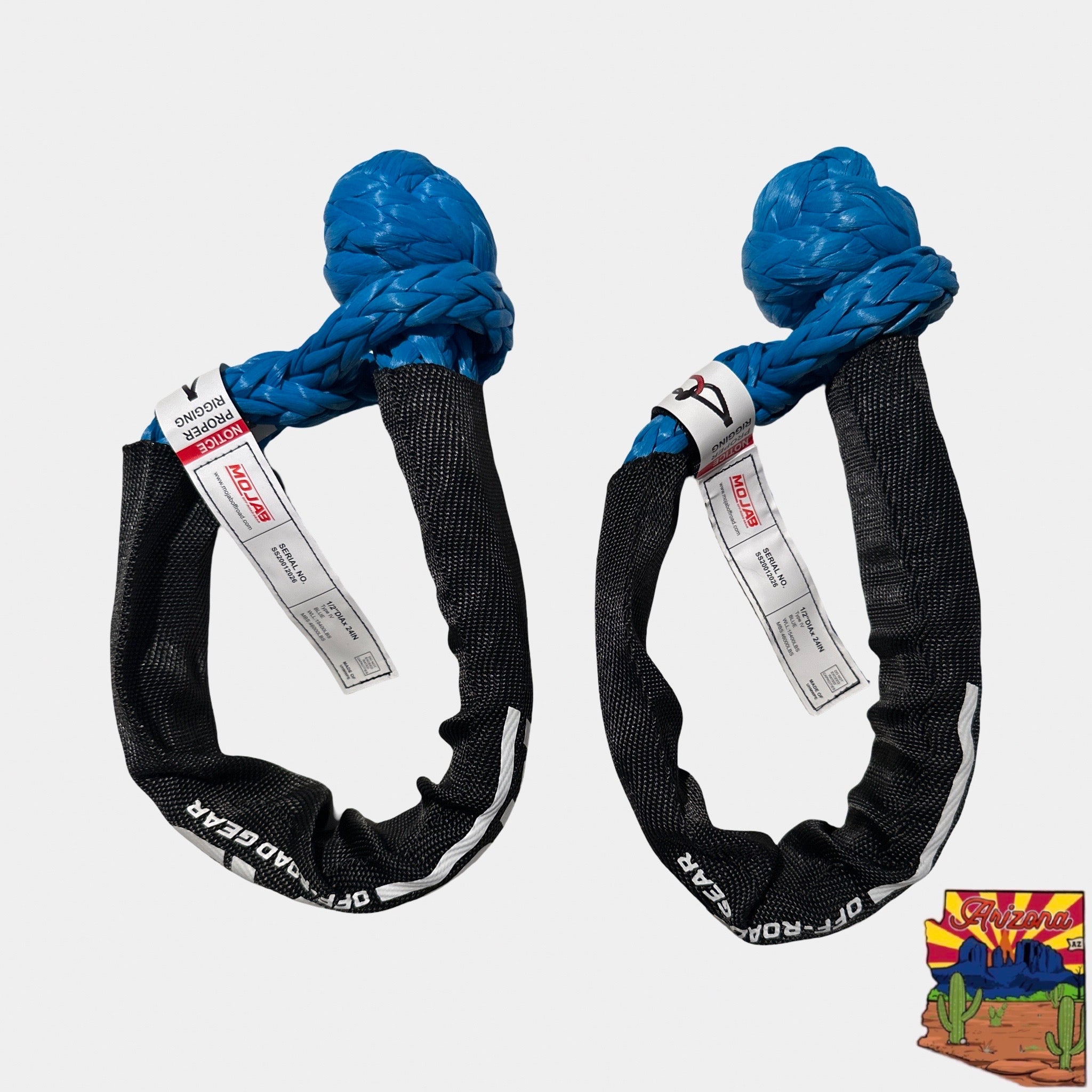 Soft Shackle 1/2'' x 24” with sleeve and bag (Set of 2 Shackles) (Lifetime Warranty)