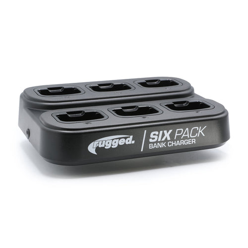 6 Pack - Rugged GMR2 PLUS - GMRS and FRS Two Way Handheld Radios with Bank Charger - Grey