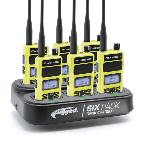 6 PACK - Choose Your Business Band Two Way Handheld Radio - R1 Safety Yellow