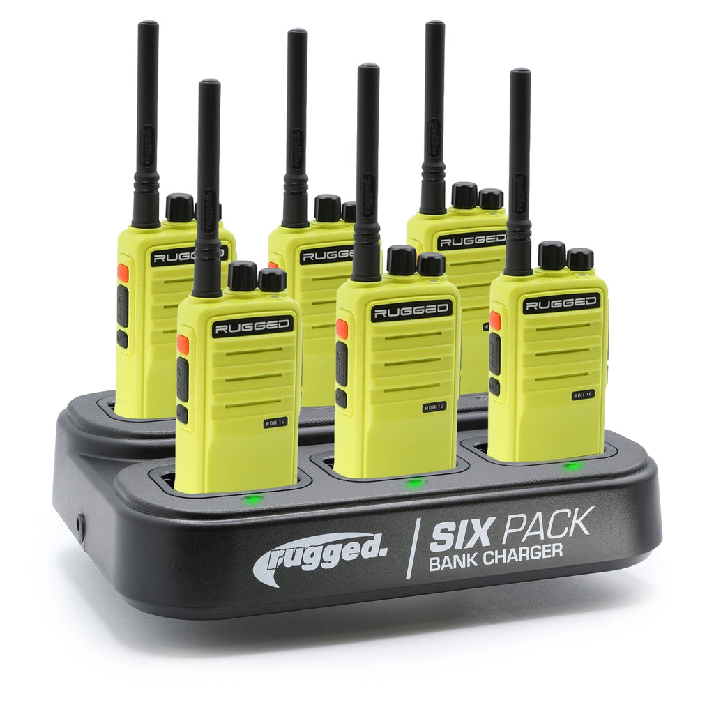 6 PACK - Choose Your Business Band Two Way Handheld Radio - RDH-16 - UHF Black