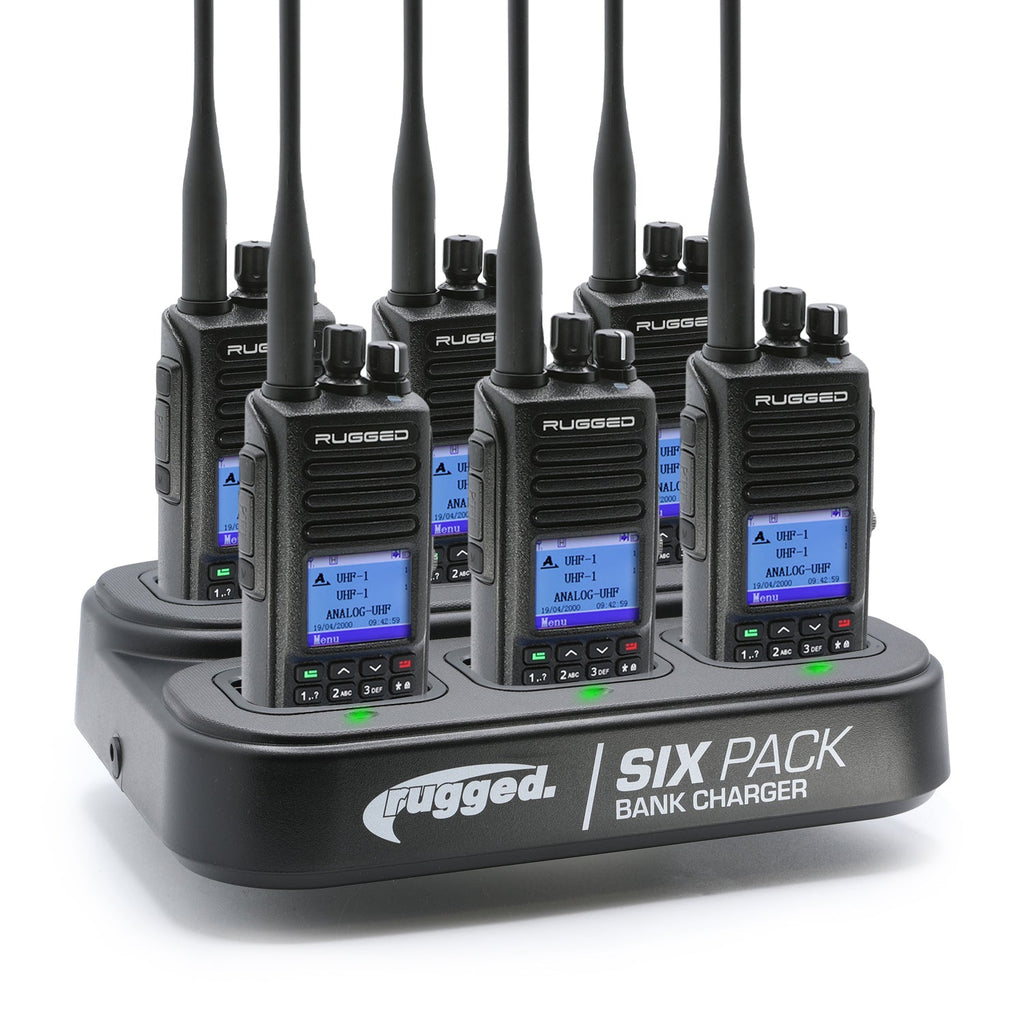 6 PACK - Choose Your Business Band Two Way Handheld Radio - RDH-16 - UHF Black