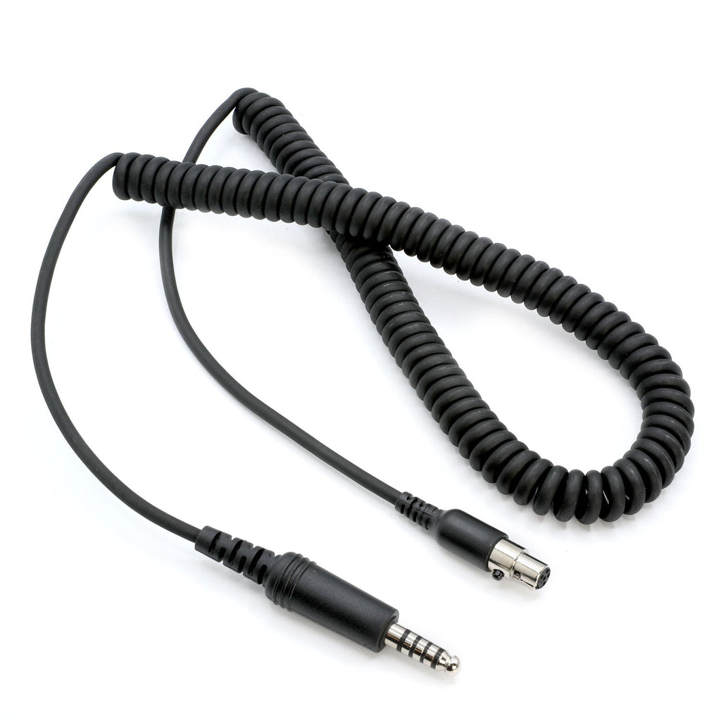Firetruck Intercom Headset Coil Cord for Firecom Style Jacks - 5 Foot