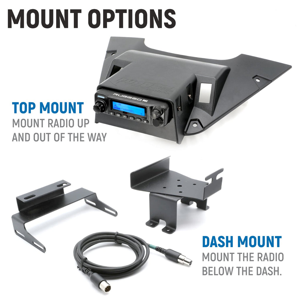 Can-Am Maverick R Complete Communication Kit with Rocker Switch Bluetooth Intercom and 2-Way Radio - 696 PLUS Remote Head / M1 VHF Business Band / Top Mount