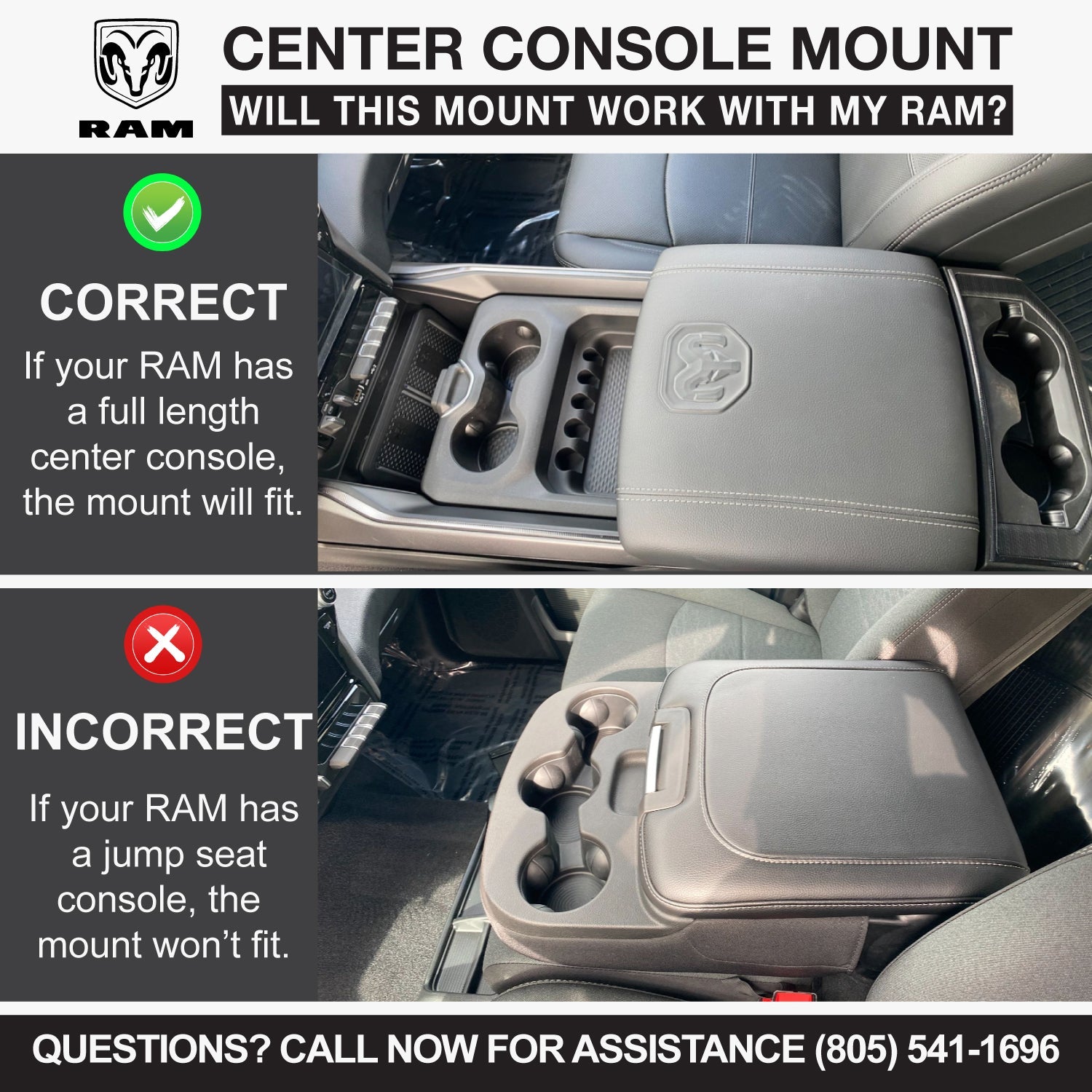 Center Console Radio Mount for Ford Chevy GMC and Ram TRX Trucks - Rugged Radios M1/G1/G4/RM45/RM60/GMR45