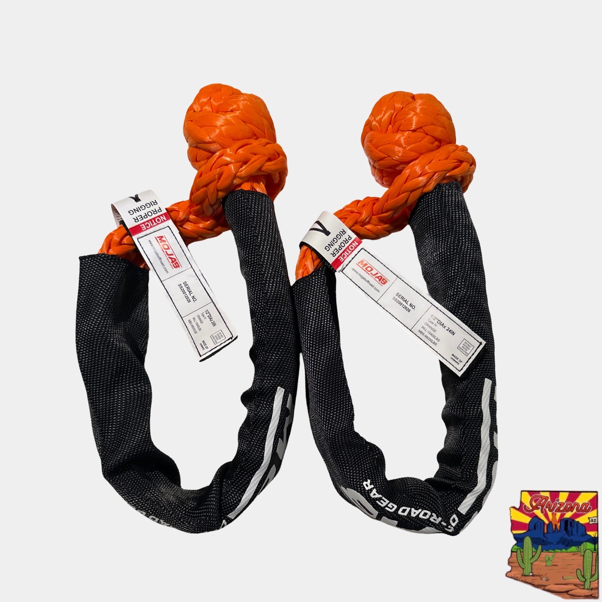 Soft Shackle 1/2'' x 24” with sleeve and bag (Set of 2 Shackles) (Lifetime Warranty)