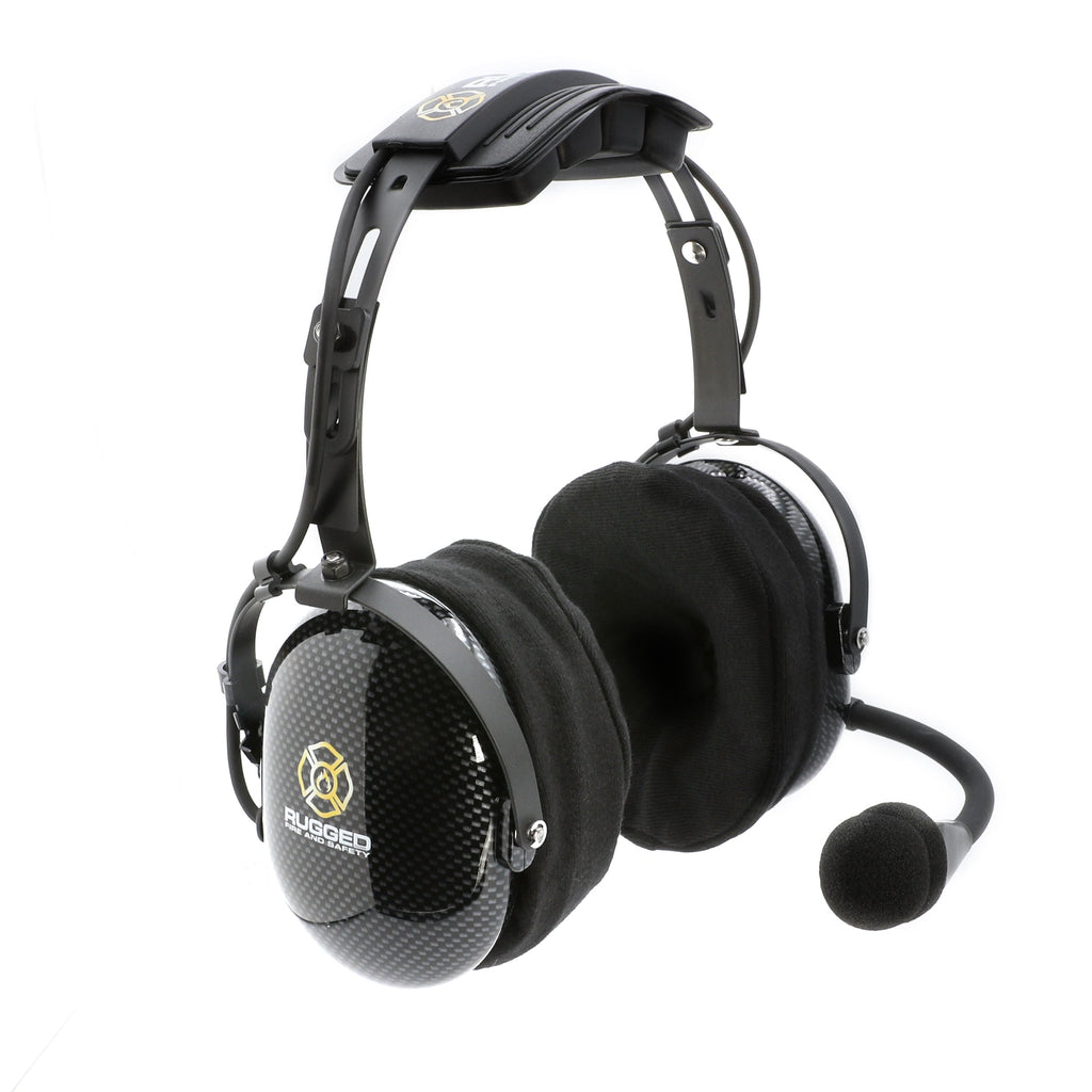 FHS Over-The-Head Fire Safety Industrial Headset - With Mic On/Off Button / For David Clark / Sigtronics / Avcomm