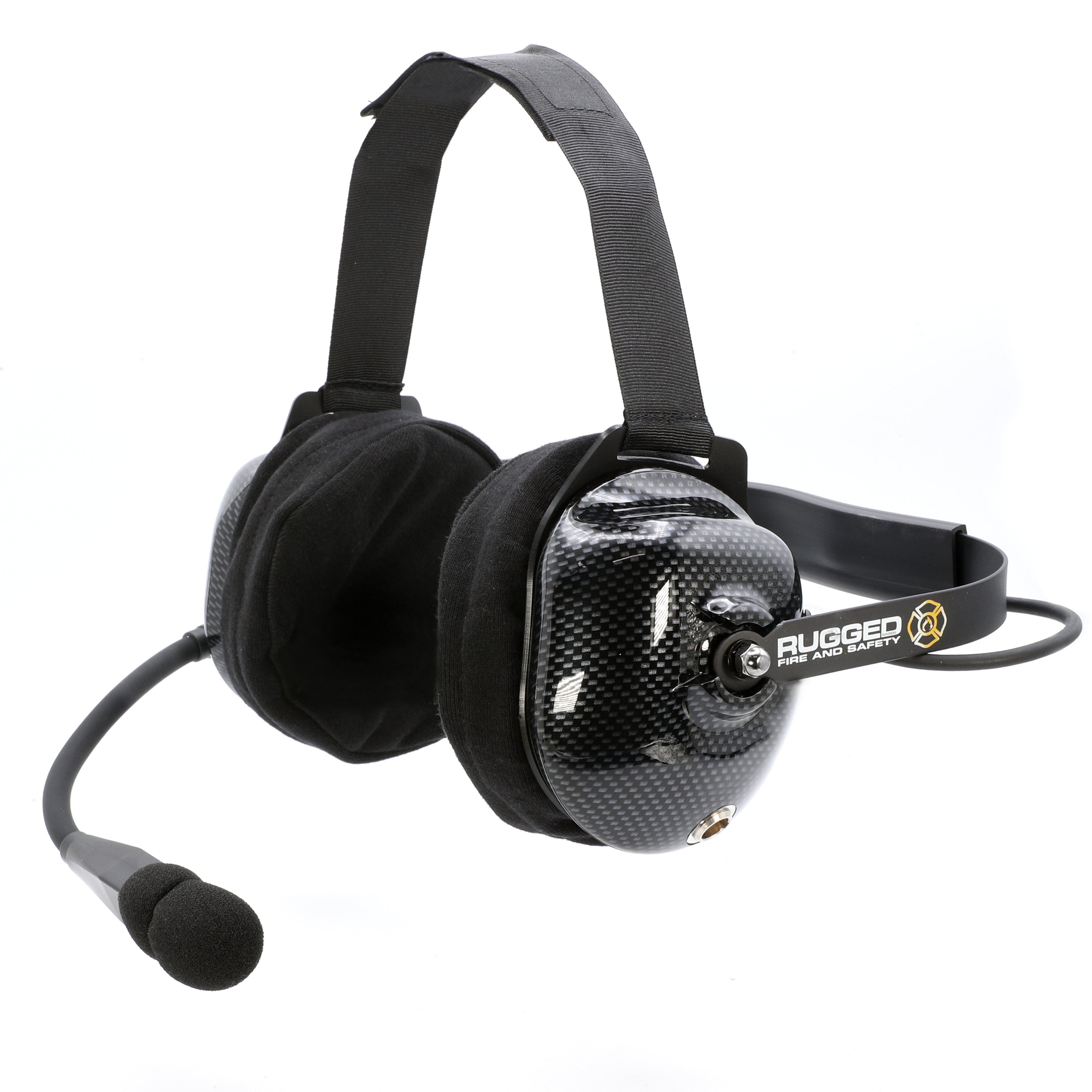 FHS Behind-The-Head Fire Safety Industrial Headset - With Mic On/Off Button / For David Clark / Sigtronics / Avcomm
