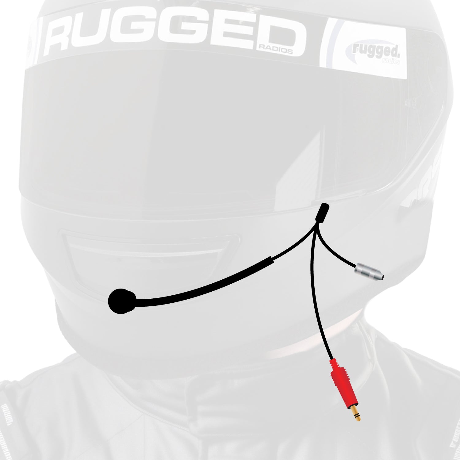 3C NASCAR Wired Straight Cord Helmet Kit with Mic and 3.5mm Jack