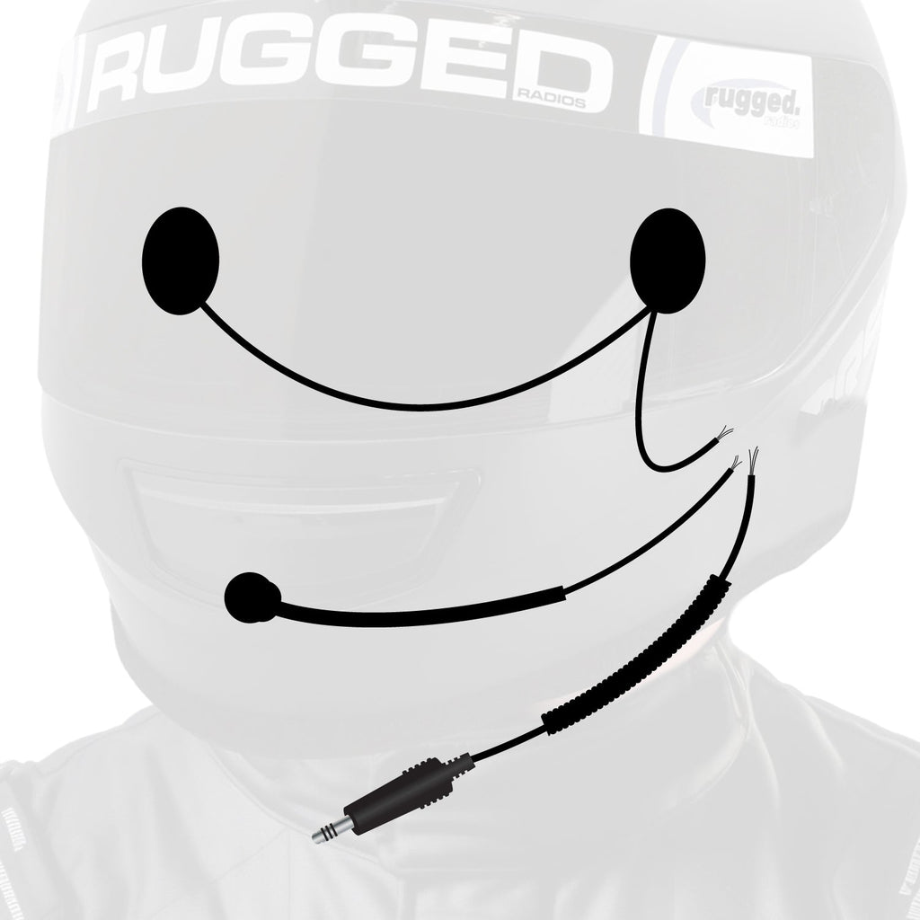 Peltor 4-Conductor Helmet Kits - Mic / 1/8  Ear Bud Jack / Straight