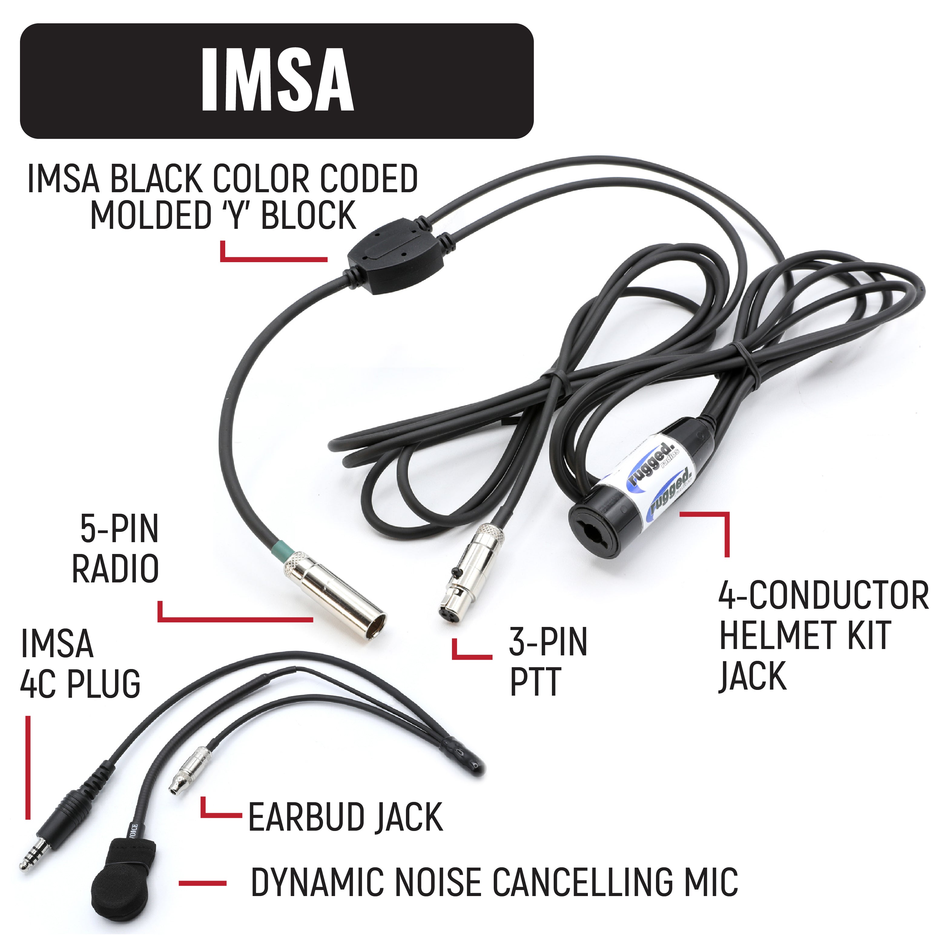 IMSA Driver and Crew Chief Long Track Racing Kit with RDH16 Radios