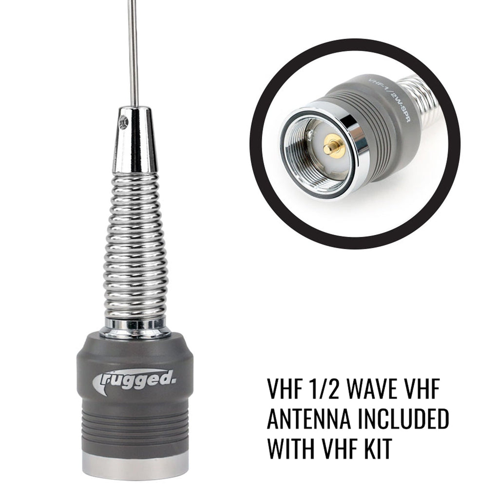 Long Track Antenna Upgrade Kit for Rugged V3 / RH5R Handheld Radio - UHF
