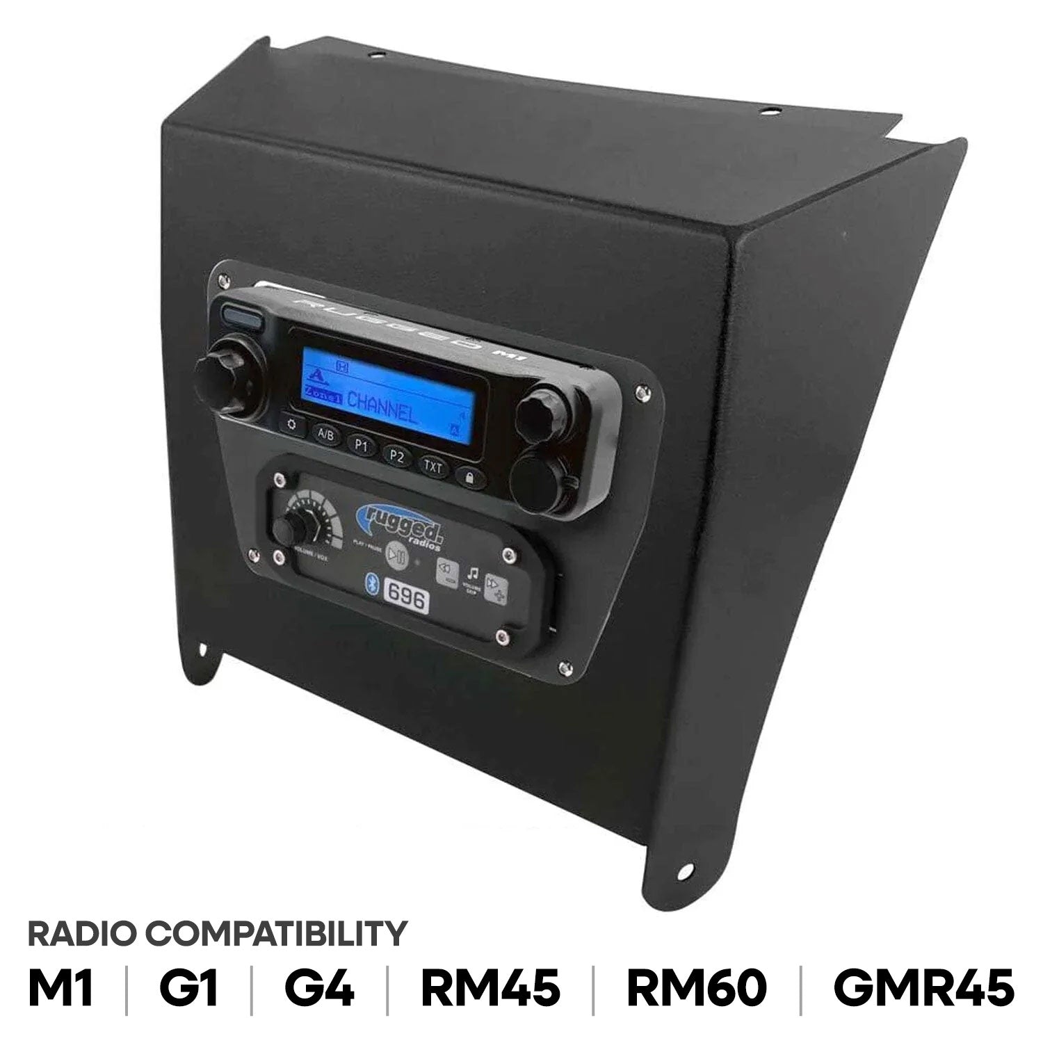 Kawasaki KRX Multi-Mount Kit for Rugged Mobile Radios and Intercom - Rugged M1/G1/G4/RM45/RM60/GMR45 with Switch Holes