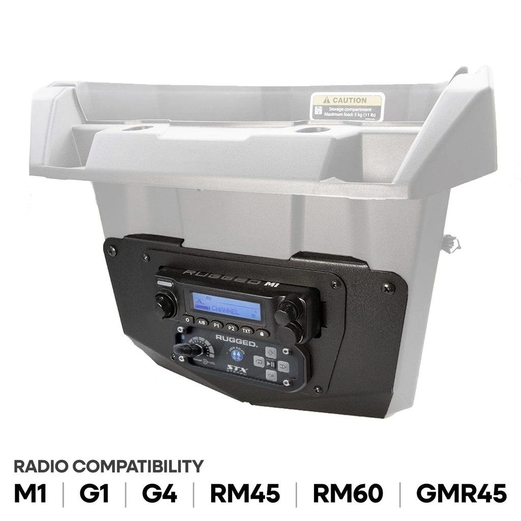 Can-Am Commander and Maverick - Glove Box Multi-Mount Kit for Rugged UTV Radios and Intercoms - Rugged M1/G1/G4/RM45/RM60/GMR45 with Switch Holes