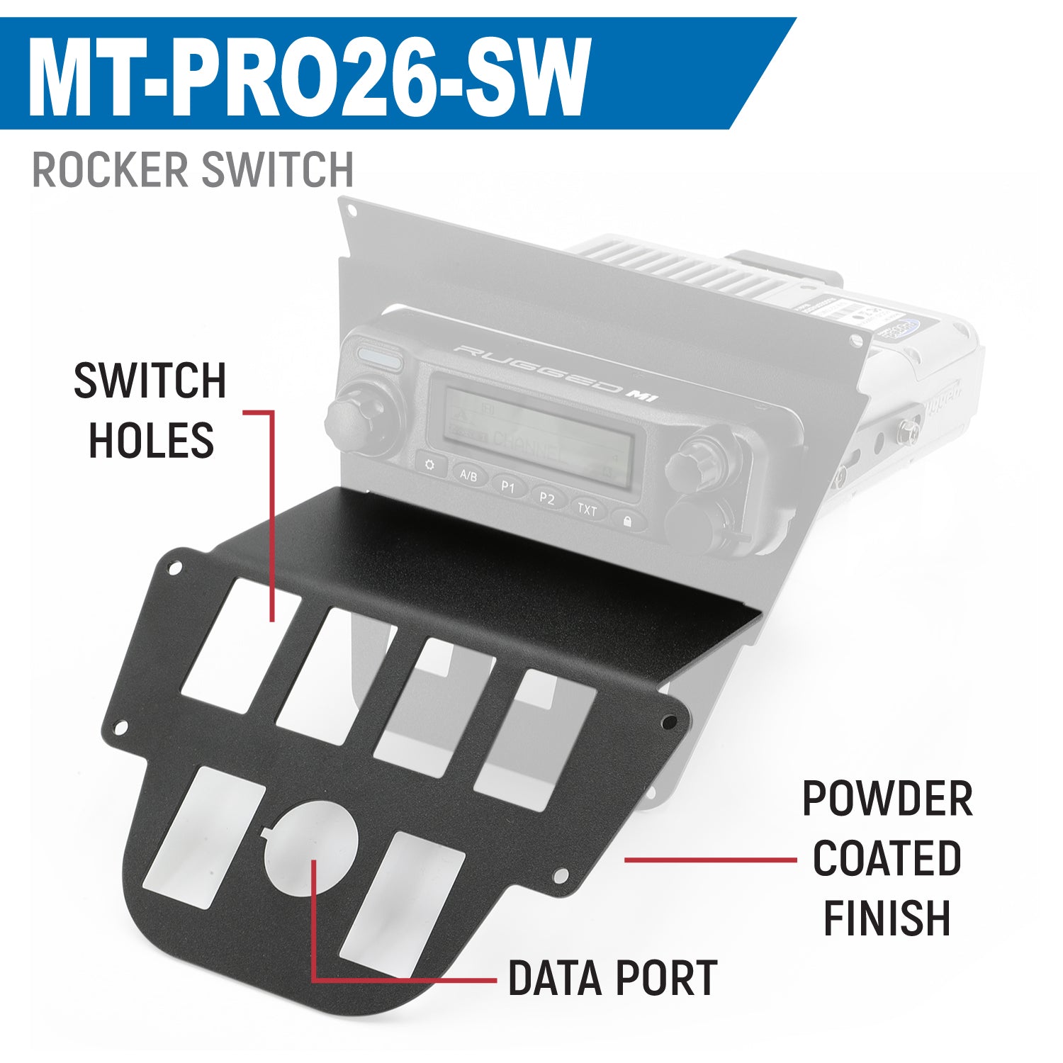 Lower Accessory Panel for 2026 Polaris RZR Pro R Ultimate with 10.4 Inch Touchscreen - Rocker Switch