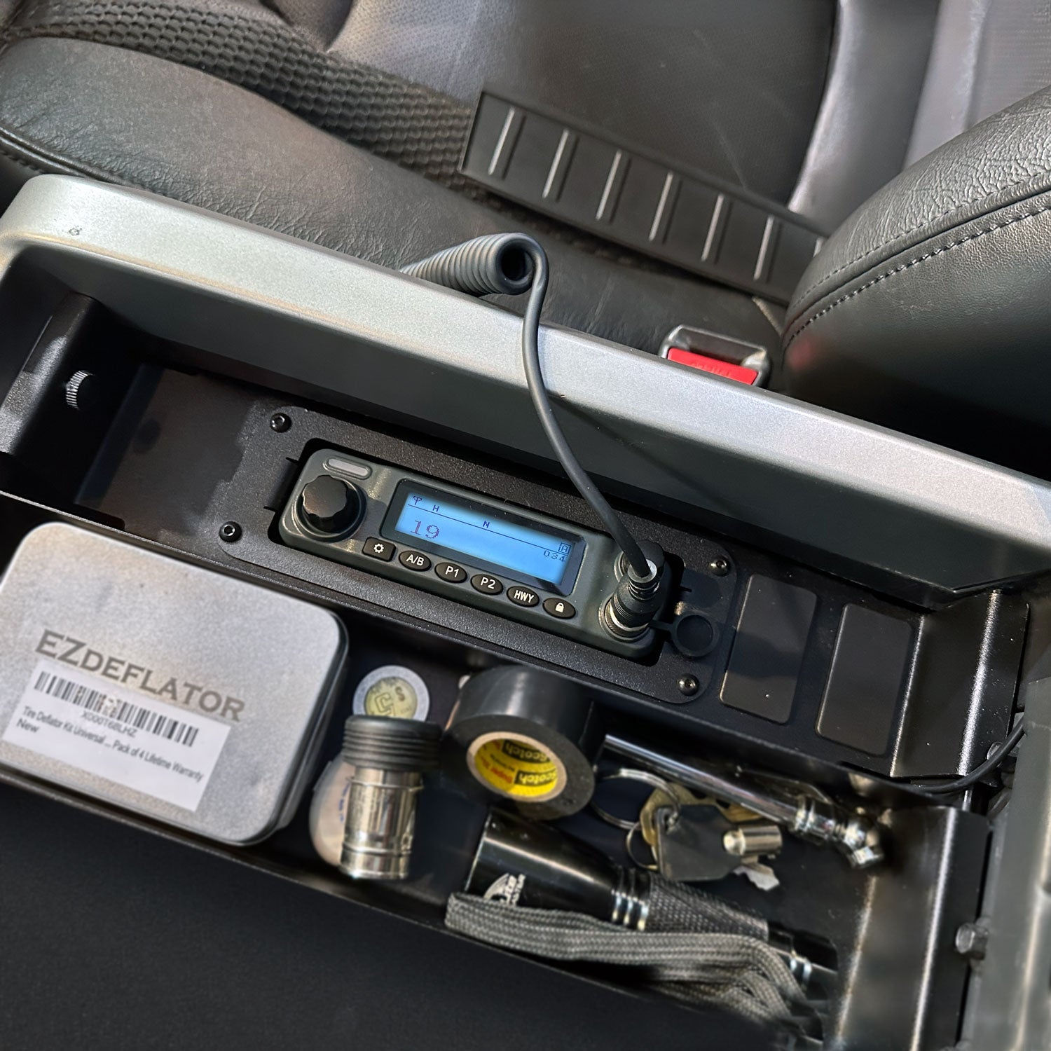 Center Console Radio Mount for Ford Chevy GMC and Ram TRX Trucks - Icom F5021