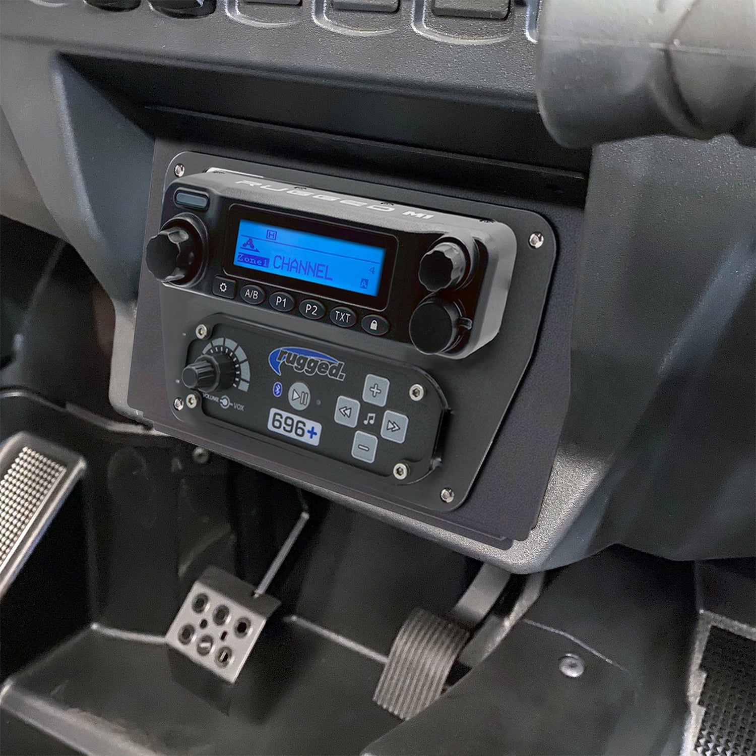 Polaris RZR XP 1000 Complete Communication Kit with Bluetooth Intercom and 2-Way Radio - 696 PLUS / M1 VHF Business Band
