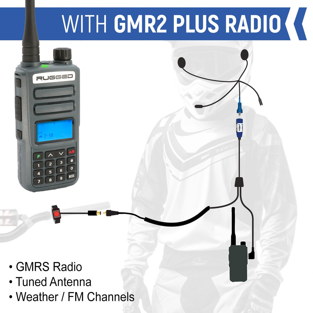 MOTO MAX Complete Motorcycle Communication Kit with Heavy-Duty OFFROAD Cables - Without Radio
