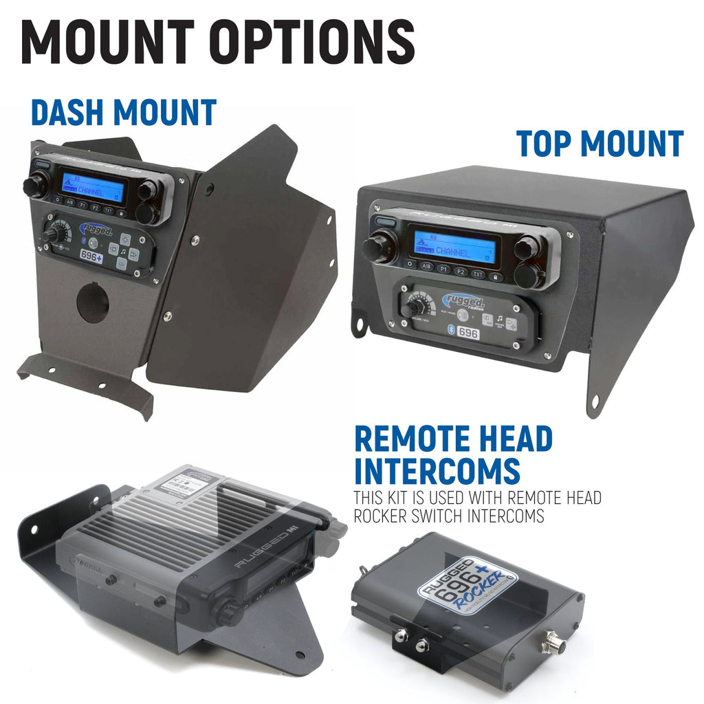 Can-Am Maverick X3 Complete Communication Kit with Bluetooth Intercom and 2-Way Radio - STX Stereo Remote Head / M1 VHF Business Band / Remote Head Mount Kit