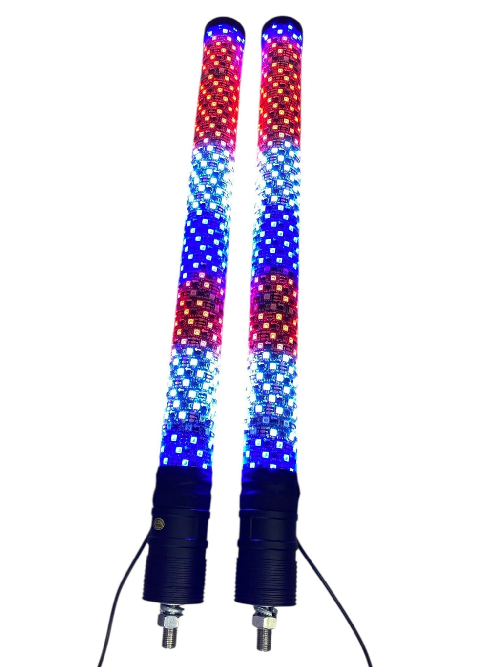 2' Full Color RGB Fat Whip Pair With Bluetooth/Remote