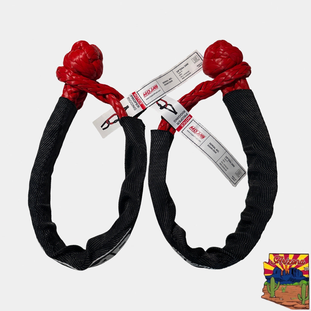 Soft Shackle 3/8'' x 24” with sleeve and bag (Set of 2 Shackles) (Lifetime Warranty)
