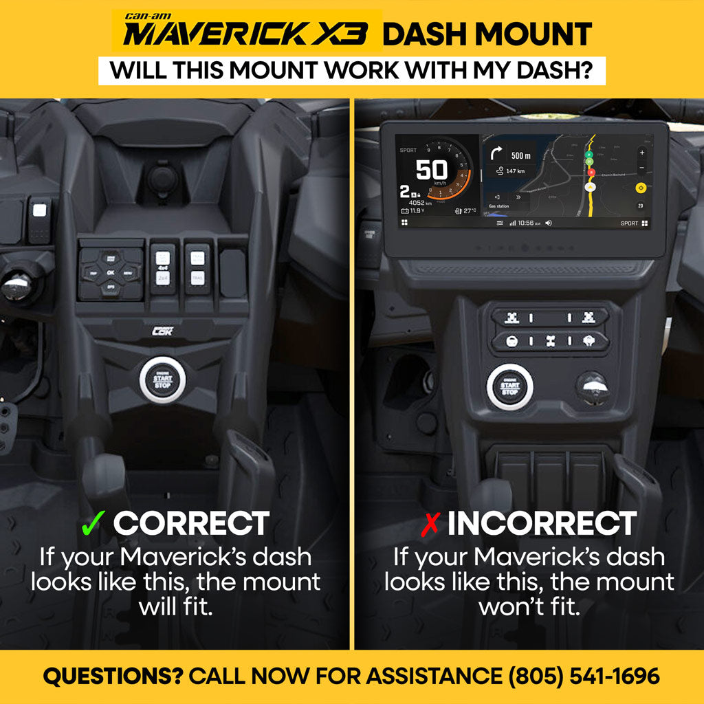 Can-Am X3 Multi Mount Kit for Rugged UTV Intercoms and Radios - Rugged M1/G1/G4/RM45/RM60/GMR45 with Switch Holes