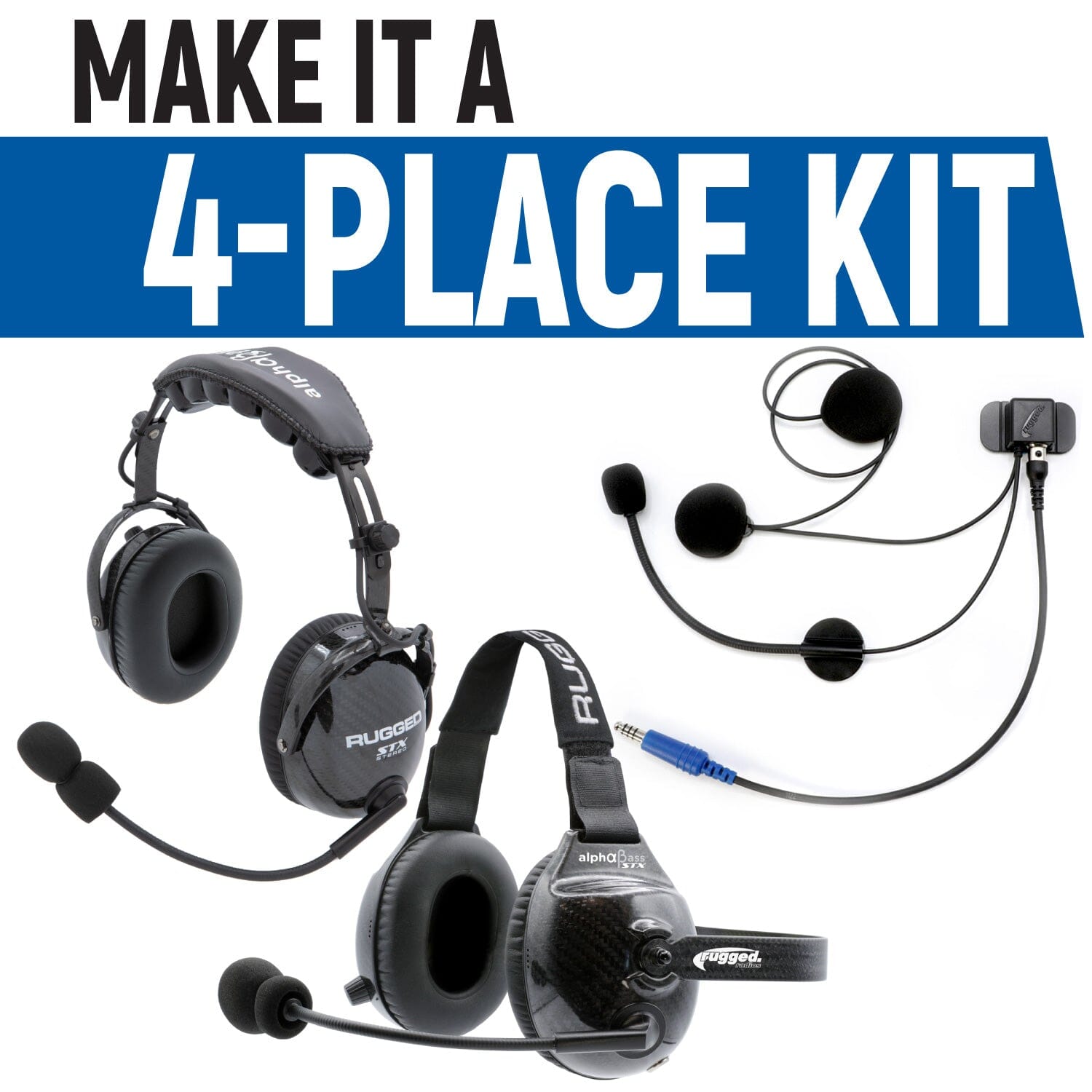 Rear Seat Expansion Kit with Helmet Kits or Headsets - Offroad Mono / AlphaBass Headset - Over the Head