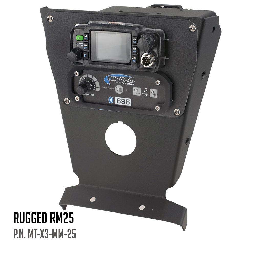 Can-Am X3 Multi Mount Kit for Rugged UTV Intercoms and Radios - Rugged M1/G1/G4/RM45/RM60/GMR45 with Switch Holes