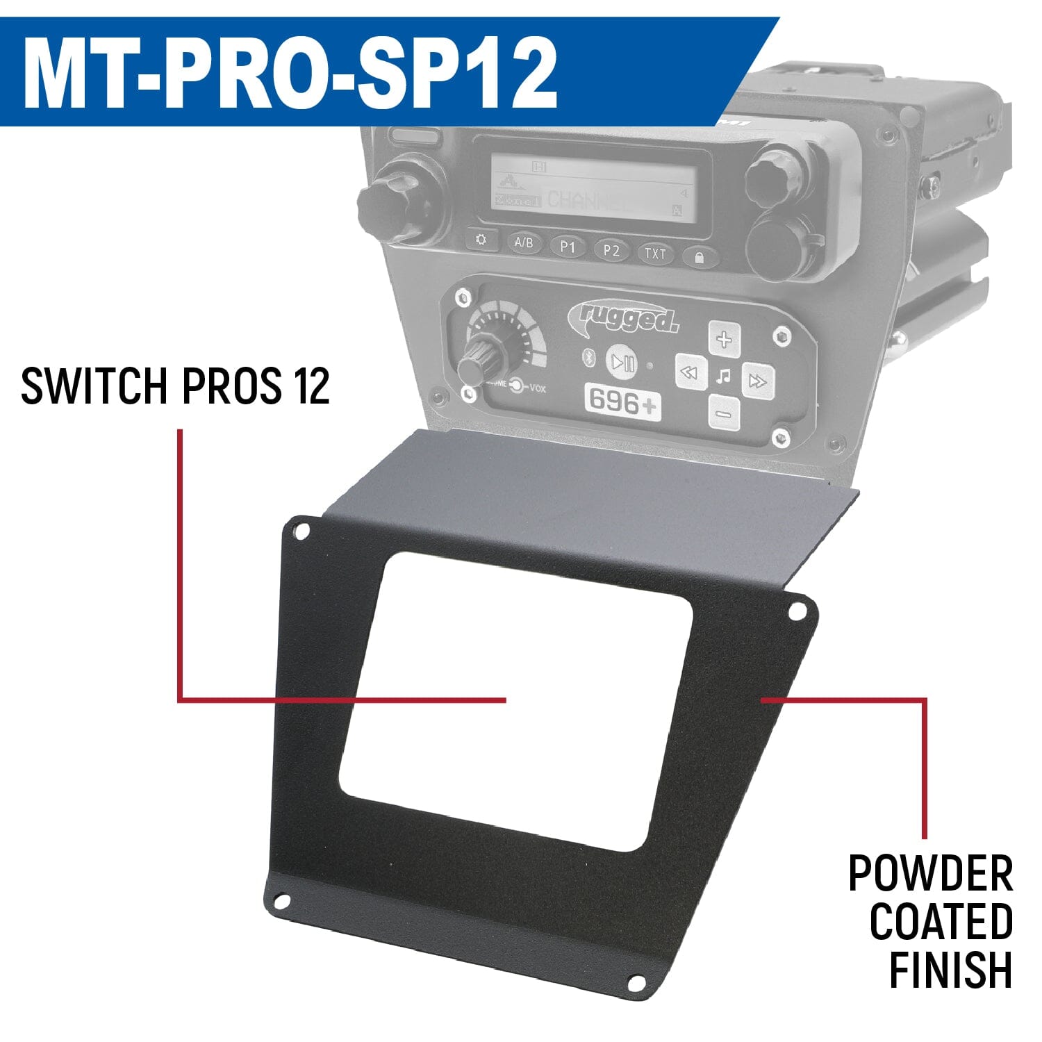 Lower Accessory Panel for Polaris RZR PRO XP RZR Turbo R and RZR PRO R Dash Mount Radio and Intercom - Switch Pros 8