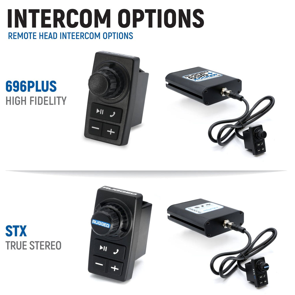 Can-Am Maverick R Complete Communication Kit with Rocker Switch Bluetooth Intercom and 2-Way Radio - STX Stereo Remote Head / M1 VHF Business Band / Dash Mount