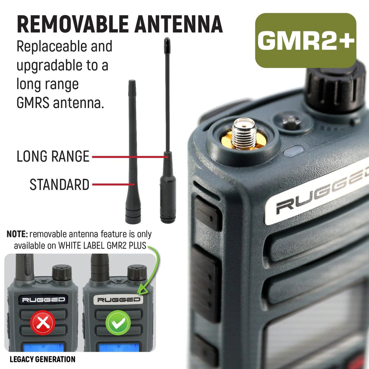 2 Pack - Rugged GMR2 PLUS - GMRS and FRS Two Way Handheld Radios