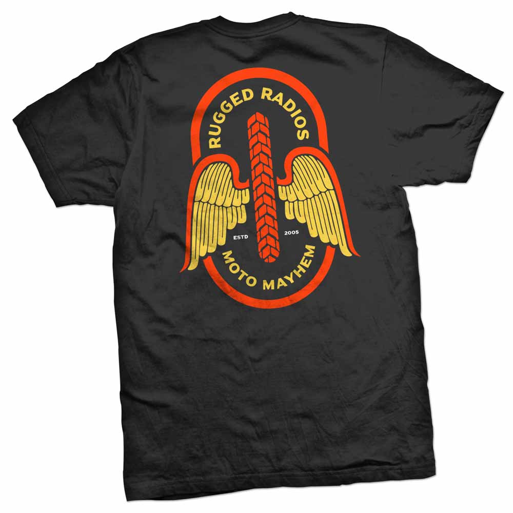 Rugged Radios MOTO MAYHEM T-Shirt - Black - SM