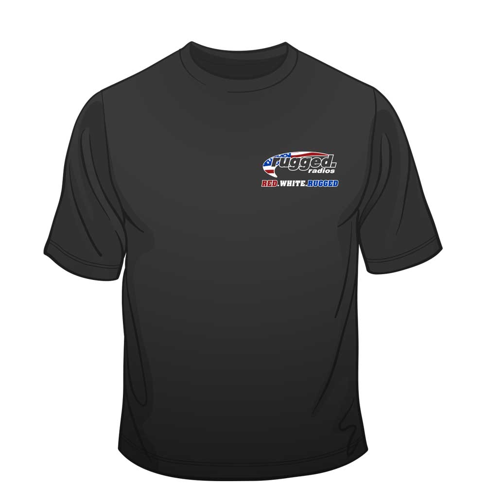 Rugged Radios AMERICAN FLAG T-Shirt - Black - Large