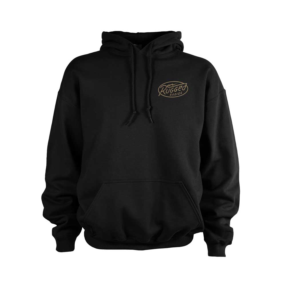 Rugged Radios BOLT Pullover Hoodie - Black - Extra Large
