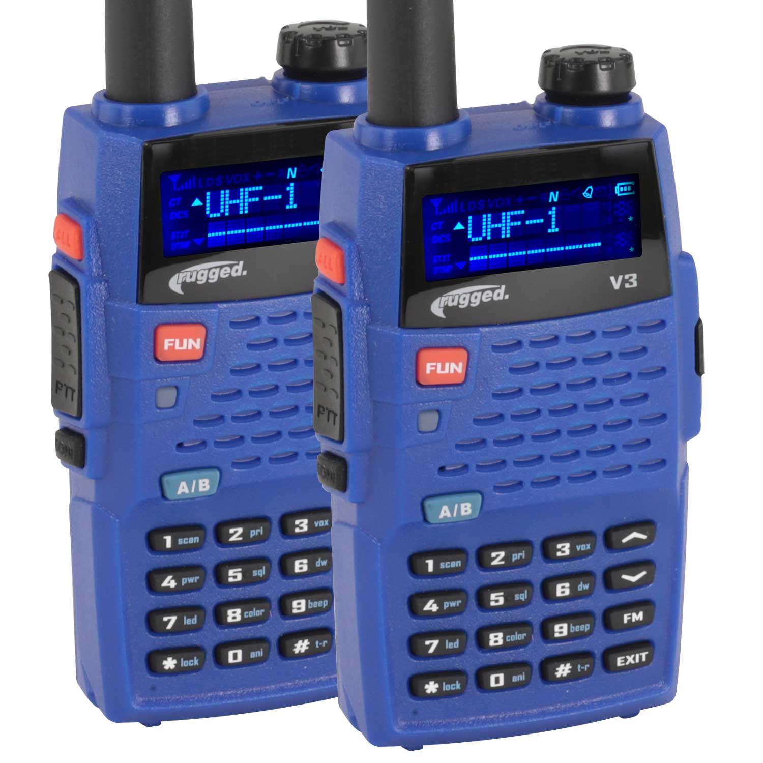 2 PACK - Rugged V3 - Business Band Two Way Handheld Radio - Analog Only