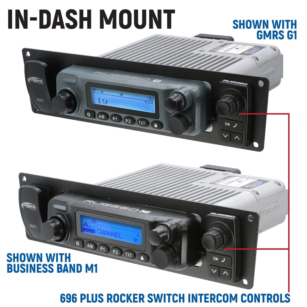Yamaha Wolverine RMAX Complete Communication Kit with Rocker Switch Bluetooth Intercom and 2-Way Radio - 696 PLUS Remote Head / M1 VHF Business Band